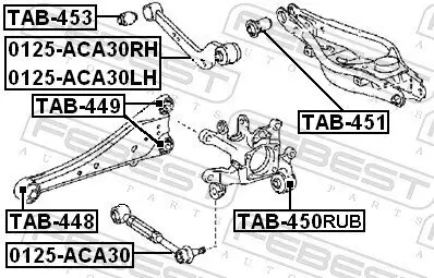 Lagerung, Lenker FEBEST TAB-450RUB Bild Lagerung, Lenker FEBEST TAB-450RUB