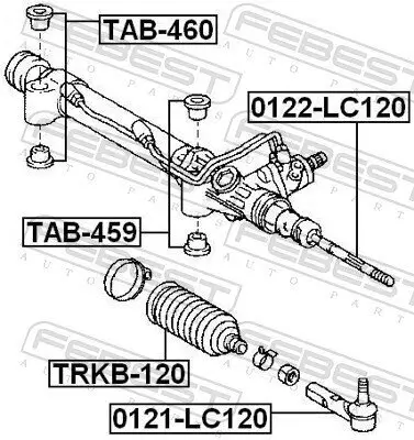 Lagerung, Lenkgetriebe FEBEST TAB-460 Bild Lagerung, Lenkgetriebe FEBEST TAB-460