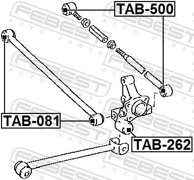 Lagerung, Lenker Hinterachse FEBEST TAB-500 Bild Lagerung, Lenker Hinterachse FEBEST TAB-500