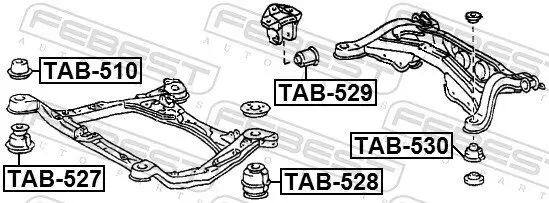 Lagerung, Achskörper vorne FEBEST TAB-528 Bild Lagerung, Achskörper vorne FEBEST TAB-528
