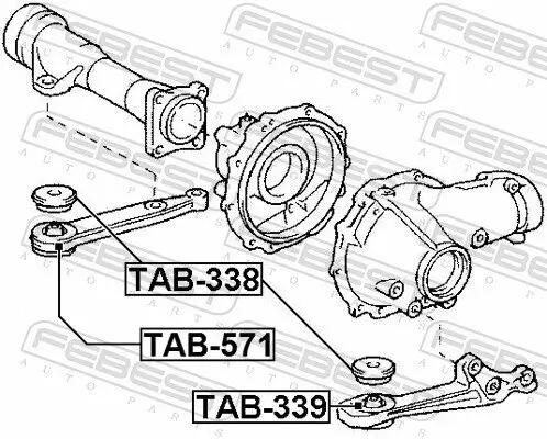 Lagerung, Differential Hinterachse links FEBEST TAB-571 Bild Lagerung, Differential Hinterachse links FEBEST TAB-571