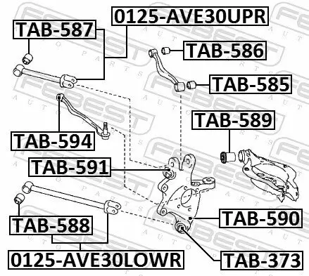 Lagerung, Lenker Hinterachse unten innen FEBEST TAB-589 Bild Lagerung, Lenker Hinterachse unten innen FEBEST TAB-589