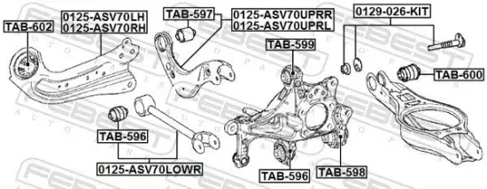 Lagerung, Lenker außen Hinterachse unten FEBEST TAB-598 Bild Lagerung, Lenker außen Hinterachse unten FEBEST TAB-598
