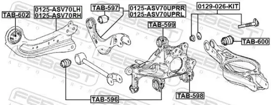 Lagerung, Lenker oben Hinterachse FEBEST TAB-599 Bild Lagerung, Lenker oben Hinterachse FEBEST TAB-599