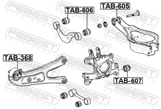 Lagerung, Lenker Hinterachse unten innen FEBEST TAB-605 Bild Lagerung, Lenker Hinterachse unten innen FEBEST TAB-605