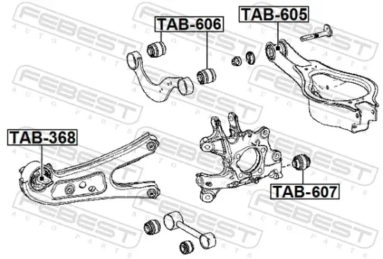 Lagerung, Lenker Hinterachse oben FEBEST TAB-606 Bild Lagerung, Lenker Hinterachse oben FEBEST TAB-606