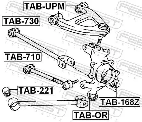 Lagerung, Lenker innen Hinterachse unten FEBEST TAB-710 Bild Lagerung, Lenker innen Hinterachse unten FEBEST TAB-710
