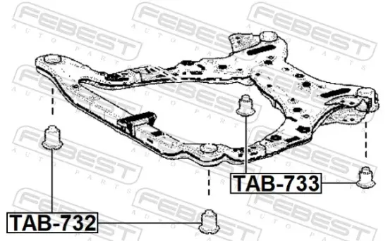 Lagerung, Achskörper vorne Vorderachse FEBEST TAB-732 Bild Lagerung, Achskörper vorne Vorderachse FEBEST TAB-732