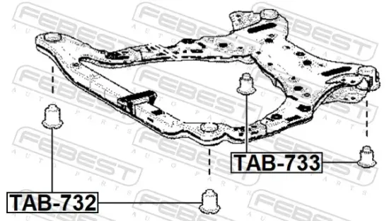 Lagerung, Achskörper hinten Vorderachse FEBEST TAB-733 Bild Lagerung, Achskörper hinten Vorderachse FEBEST TAB-733