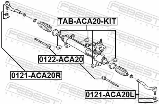 Lagerung, Lenkgetriebe FEBEST TAB-ACA20-KIT Bild Lagerung, Lenkgetriebe FEBEST TAB-ACA20-KIT