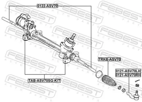 Lagerung, Lenkgetriebe FEBEST TAB-ASV70SG-KIT Bild Lagerung, Lenkgetriebe FEBEST TAB-ASV70SG-KIT