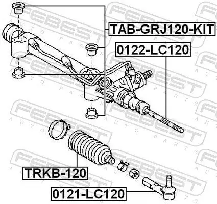 Lagerung, Lenkgetriebe FEBEST TAB-GRJ120-KIT Bild Lagerung, Lenkgetriebe FEBEST TAB-GRJ120-KIT