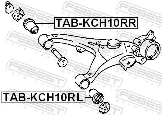 Lagerung, Lenker Hinterachse oben FEBEST TAB-KCH10RR Bild Lagerung, Lenker Hinterachse oben FEBEST TAB-KCH10RR