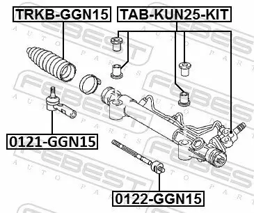 Lagerung, Lenkgetriebe FEBEST TAB-KUN25-KIT Bild Lagerung, Lenkgetriebe FEBEST TAB-KUN25-KIT