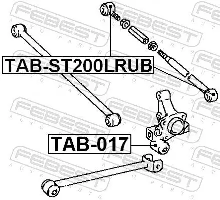 Lagerung, Lenker hinter der Achse außen innen Hinterachse FEBEST TAB-ST200LRUB Bild Lagerung, Lenker hinter der Achse außen innen Hinterachse FEBEST TAB-ST200LRUB