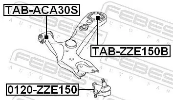 Lagerung, Lenker FEBEST TAB-ZZE150B Bild Lagerung, Lenker FEBEST TAB-ZZE150B