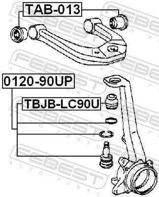 Reparatursatz, Trag-/Führungsgelenk Vorderachse unten FEBEST TBJB-LC90U Bild Reparatursatz, Trag-/Führungsgelenk Vorderachse unten FEBEST TBJB-LC90U
