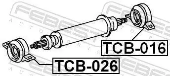Lager, Gelenkwellenmittellager hinten FEBEST TCB-016 Bild Lager, Gelenkwellenmittellager hinten FEBEST TCB-016
