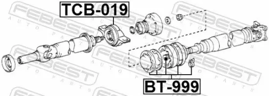 Lager, Gelenkwellenmittellager FEBEST TCB-019 Bild Lager, Gelenkwellenmittellager FEBEST TCB-019