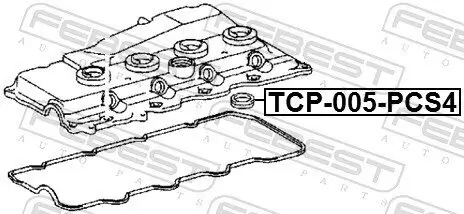 Dichtungssatz, Zylinderkopfhaube FEBEST TCP-005-PCS4 Bild Dichtungssatz, Zylinderkopfhaube FEBEST TCP-005-PCS4