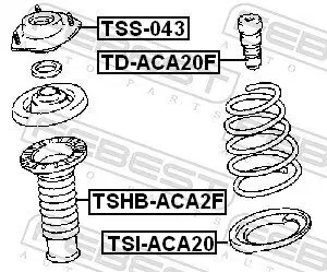 Anschlagpuffer, Federung Vorderachse FEBEST TD-ACA20F Bild Anschlagpuffer, Federung Vorderachse FEBEST TD-ACA20F