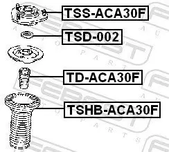 Anschlagpuffer, Federung Vorderachse FEBEST TD-ACA30F Bild Anschlagpuffer, Federung Vorderachse FEBEST TD-ACA30F