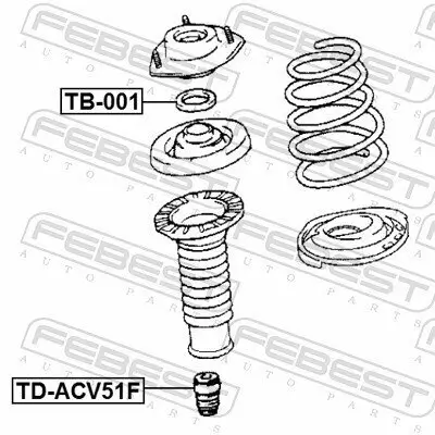 Anschlagpuffer, Federung Vorderachse links Vorderachse rechts FEBEST TD-ACV51F Bild Anschlagpuffer, Federung Vorderachse links Vorderachse rechts FEBEST TD-ACV51F