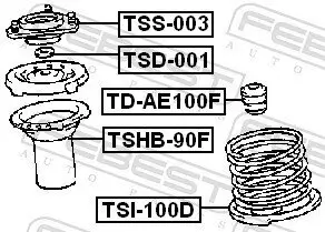 Anschlagpuffer, Federung Vorderachse FEBEST TD-AE100F Bild Anschlagpuffer, Federung Vorderachse FEBEST TD-AE100F