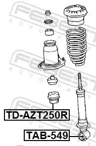 Anschlagpuffer, Federung Hinterachse FEBEST TD-AZT250R Bild Anschlagpuffer, Federung Hinterachse FEBEST TD-AZT250R