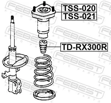 Anschlagpuffer, Federung Hinterachse FEBEST TD-RX300R Bild Anschlagpuffer, Federung Hinterachse FEBEST TD-RX300R