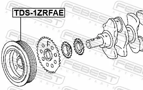 Riemenscheibe, Kurbelwelle FEBEST TDS-1ZRFAE Bild Riemenscheibe, Kurbelwelle FEBEST TDS-1ZRFAE
