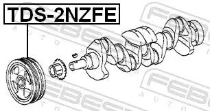 Riemenscheibe, Kurbelwelle FEBEST TDS-2NZFE Bild Riemenscheibe, Kurbelwelle FEBEST TDS-2NZFE