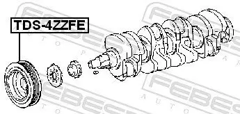 Riemenscheibe, Kurbelwelle FEBEST TDS-4ZZFE Bild Riemenscheibe, Kurbelwelle FEBEST TDS-4ZZFE