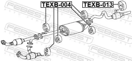 Montagesatz, Abgasanlage mitte FEBEST TEXB-004 Bild Montagesatz, Abgasanlage mitte FEBEST TEXB-004