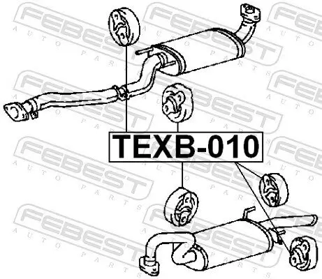 Halter, Abgasrohr Heckeinbau FEBEST TEXB-010 Bild Halter, Abgasrohr Heckeinbau FEBEST TEXB-010