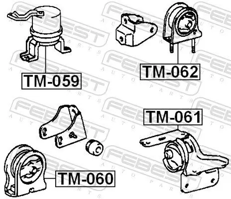 Lagerung, Motor hinten FEBEST TM-062 Bild Lagerung, Motor hinten FEBEST TM-062