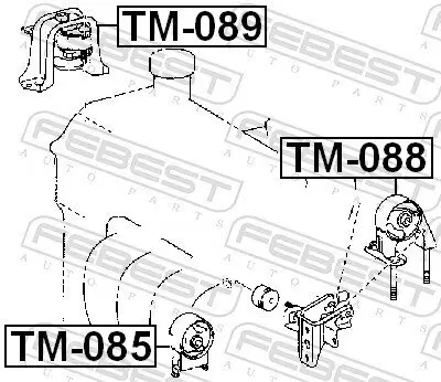 Lagerung, Motor vorne links FEBEST TM-085 Bild Lagerung, Motor vorne links FEBEST TM-085
