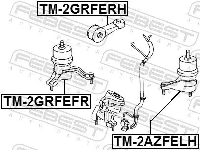 Lagerung, Motor vorne rechts FEBEST TM-2GRFEFR Bild Lagerung, Motor vorne rechts FEBEST TM-2GRFEFR