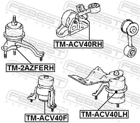 Lagerung, Motor vorne links FEBEST TM-ACV40LH Bild Lagerung, Motor vorne links FEBEST TM-ACV40LH