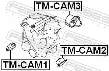 Lagerung, Motor vorne links FEBEST TM-CAM2 Bild Lagerung, Motor vorne links FEBEST TM-CAM2