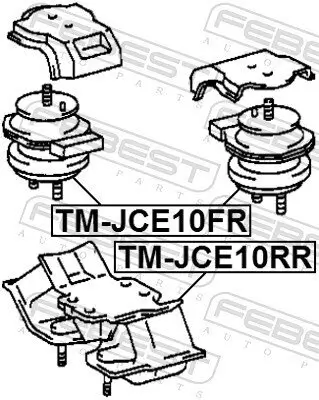 Lagerung, Motor hinten FEBEST TM-JCE10RR Bild Lagerung, Motor hinten FEBEST TM-JCE10RR