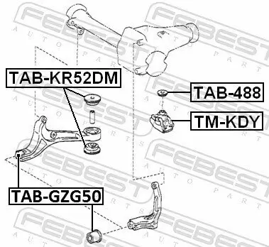 Lagerung, Differential Vorderachse FEBEST TM-KDY Bild Lagerung, Differential Vorderachse FEBEST TM-KDY