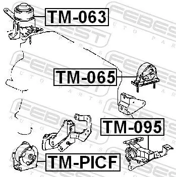 Lagerung, Motor vorne FEBEST TM-PICF Bild Lagerung, Motor vorne FEBEST TM-PICF
