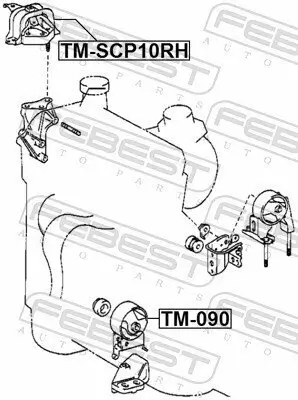 Lagerung, Motor vorne rechts FEBEST TM-SCP10RH Bild Lagerung, Motor vorne rechts FEBEST TM-SCP10RH