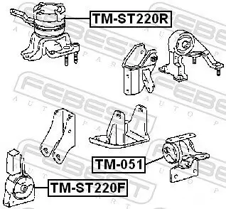 Lagerung, Motor vorne rechts FEBEST TM-ST220R Bild Lagerung, Motor vorne rechts FEBEST TM-ST220R