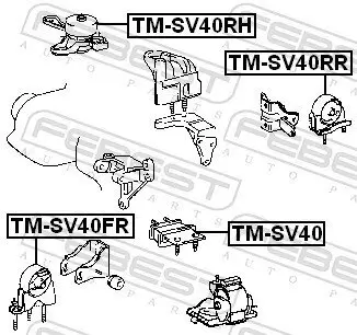 Lagerung, Motor hinten FEBEST TM-SV40RR Bild Lagerung, Motor hinten FEBEST TM-SV40RR
