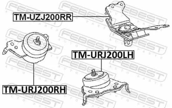 Lagerung, Motor hinten FEBEST TM-UZJ200RR Bild Lagerung, Motor hinten FEBEST TM-UZJ200RR