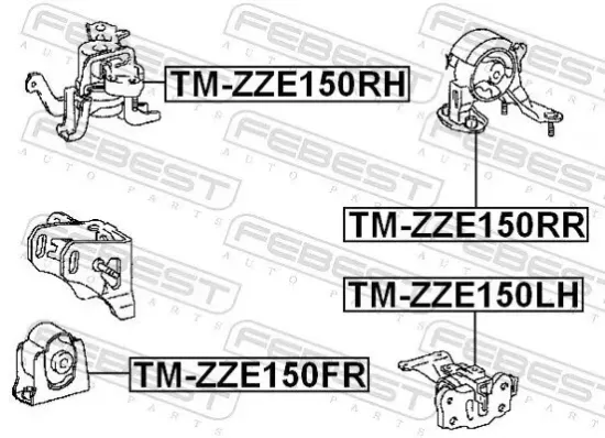 Lagerung, Motor vorne FEBEST TM-ZZE150FR Bild Lagerung, Motor vorne FEBEST TM-ZZE150FR