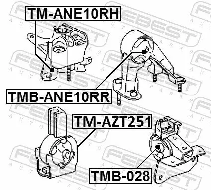 Lagerung, Motor hinten FEBEST TMB-ANE10RR Bild Lagerung, Motor hinten FEBEST TMB-ANE10RR
