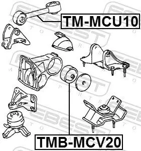 Lagerung, Motor hinten FEBEST TMB-MCV20 Bild Lagerung, Motor hinten FEBEST TMB-MCV20